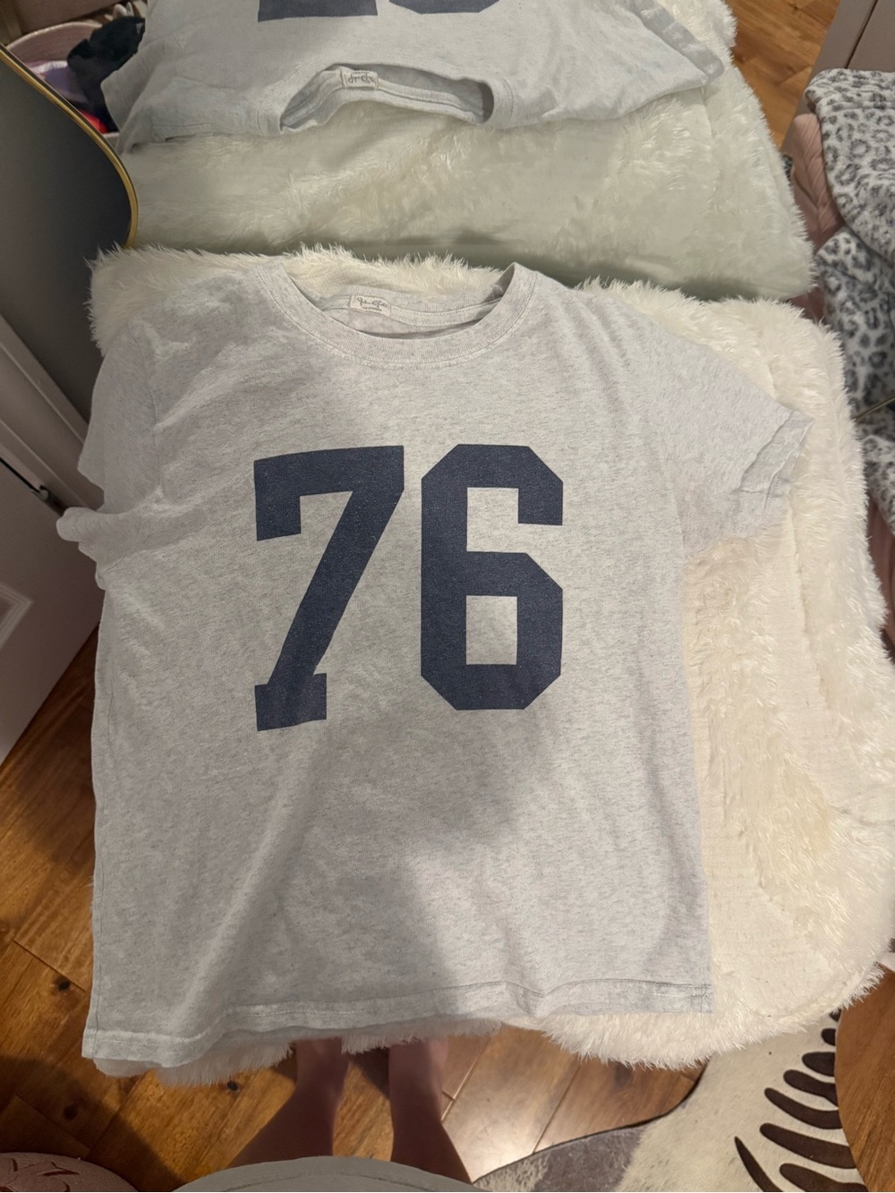 Brandy Melville Gray Number 76 Tee shirt